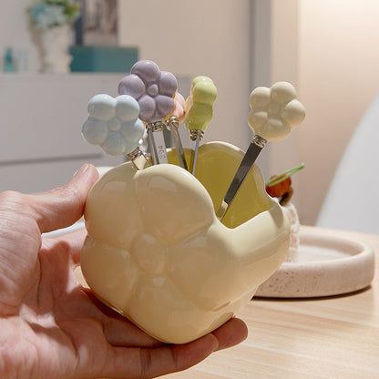 Sunflower Fruit Fork Set