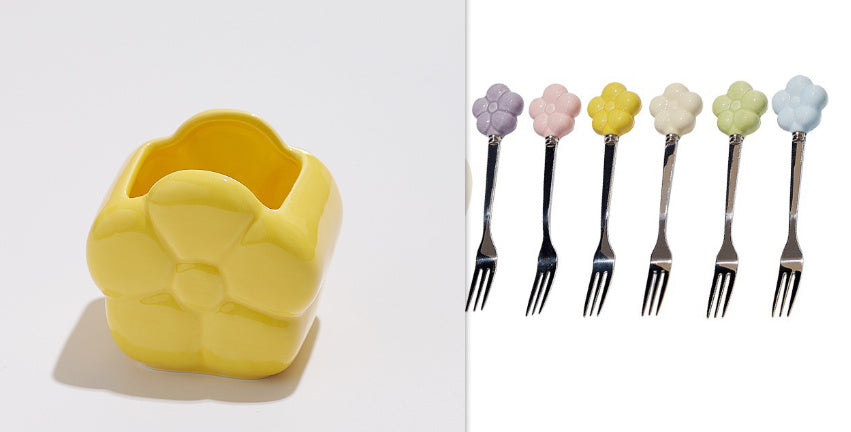 Sunflower Fruit Fork Set