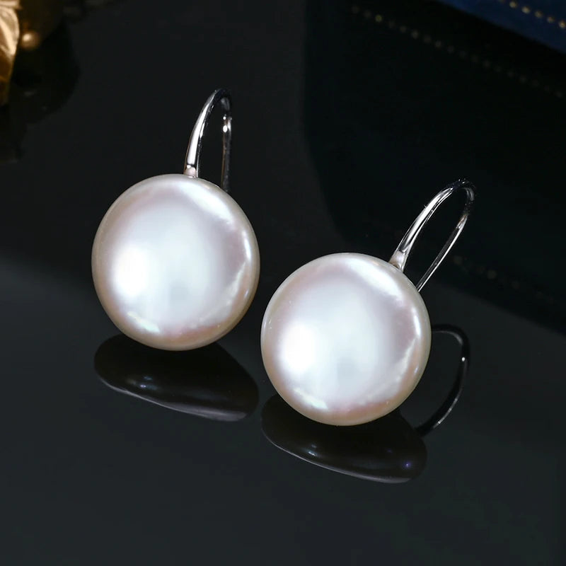 Natural Freshwater Pearl Spoon Earrings