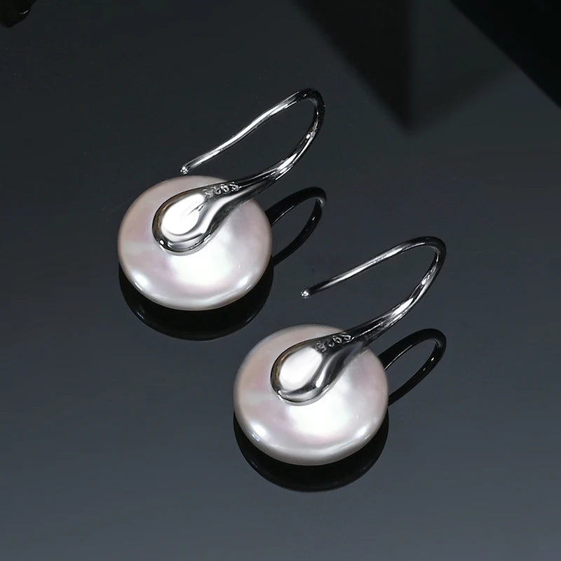 Natural Freshwater Pearl Spoon Earrings