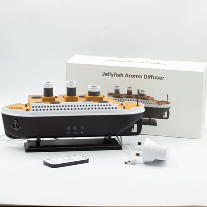 Ship Model Puff Effect Aroma Diffuser with Colour-Changing LED