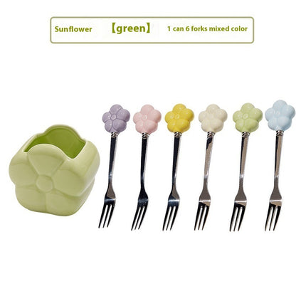 Sunflower Fruit Fork Set